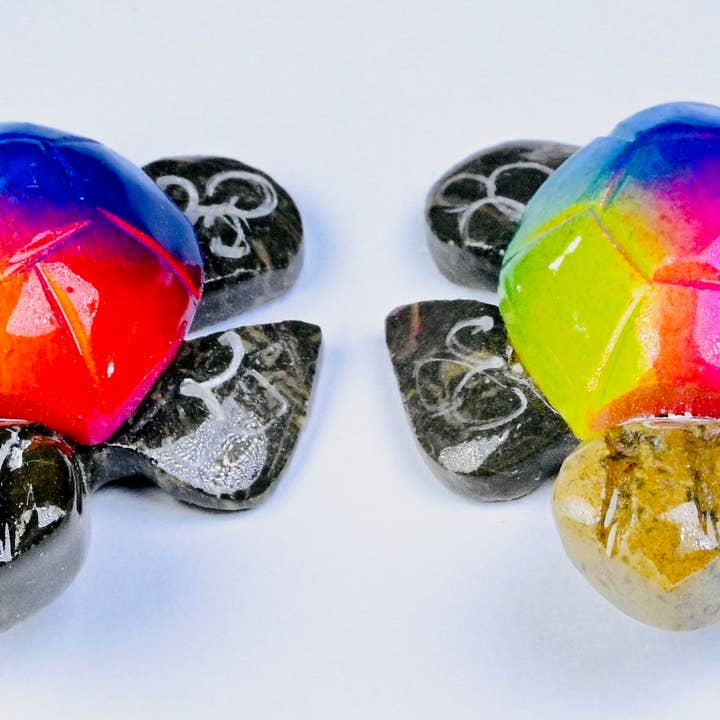 Tortuga de mármol multicolor de 1.5 pulgadas para venta al por mayor de SS handcrafted Art