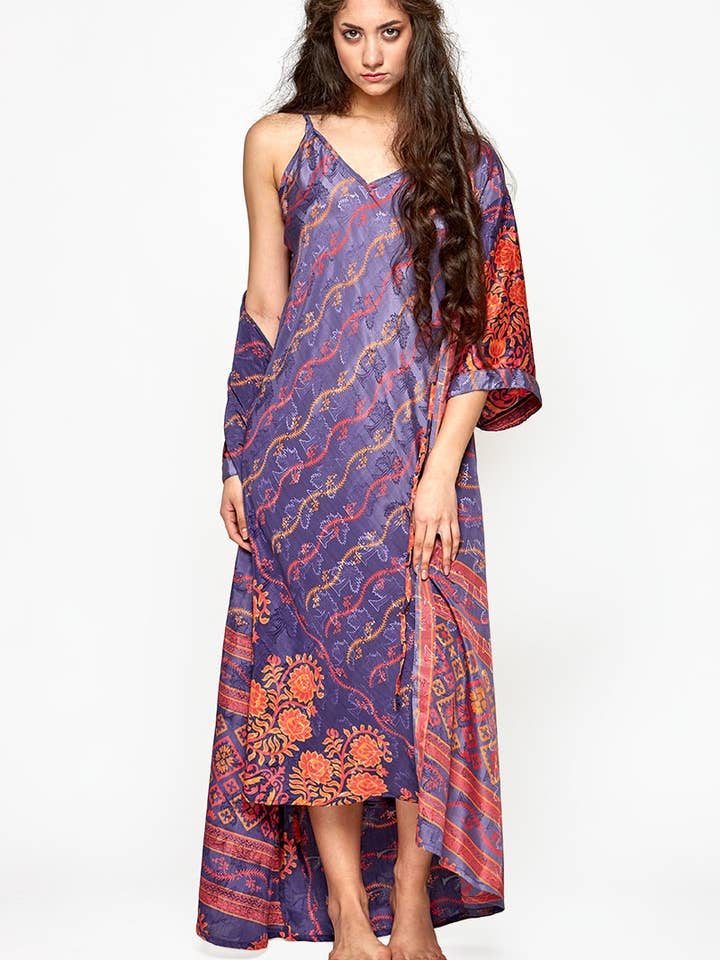 Amour Nightie Set - Upcycled Sari for wholesale by Guru