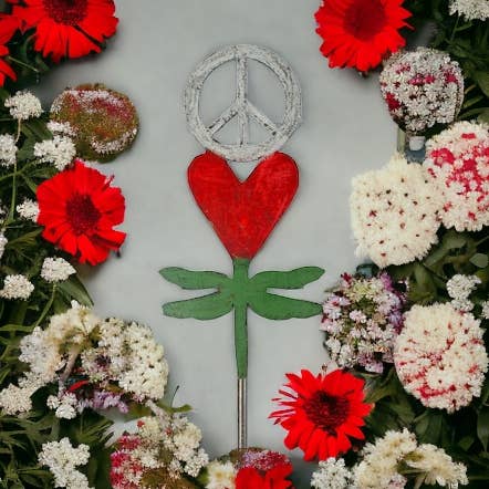 Libellula pianta palo pace segno cuore San Valentino primavera Eco per la vendita all'ingrosso da parte di Whimsies