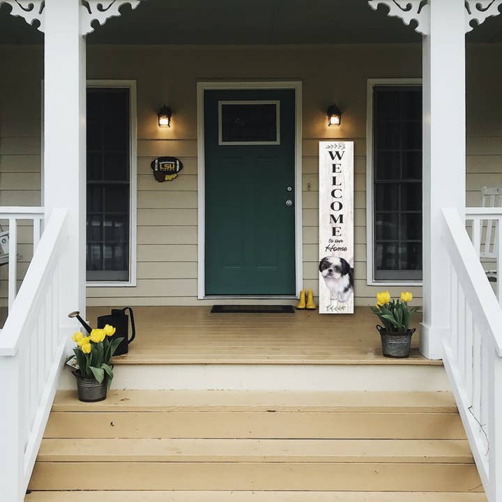 E&S Pets - Wholesale Sign - Shih Tzu, black Welcome sign