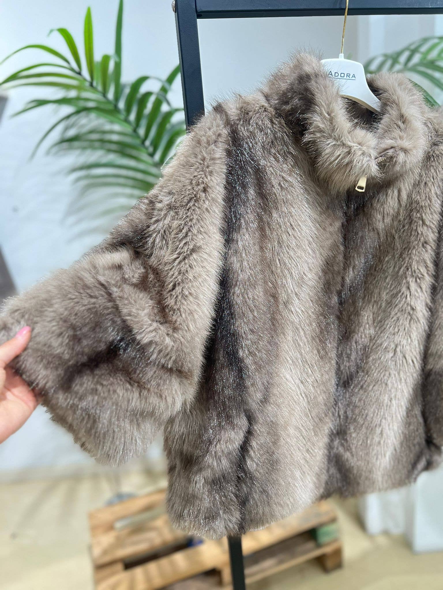 ADORA – wholesale Jacket – Women's – Eco fur jacket with zip closure1