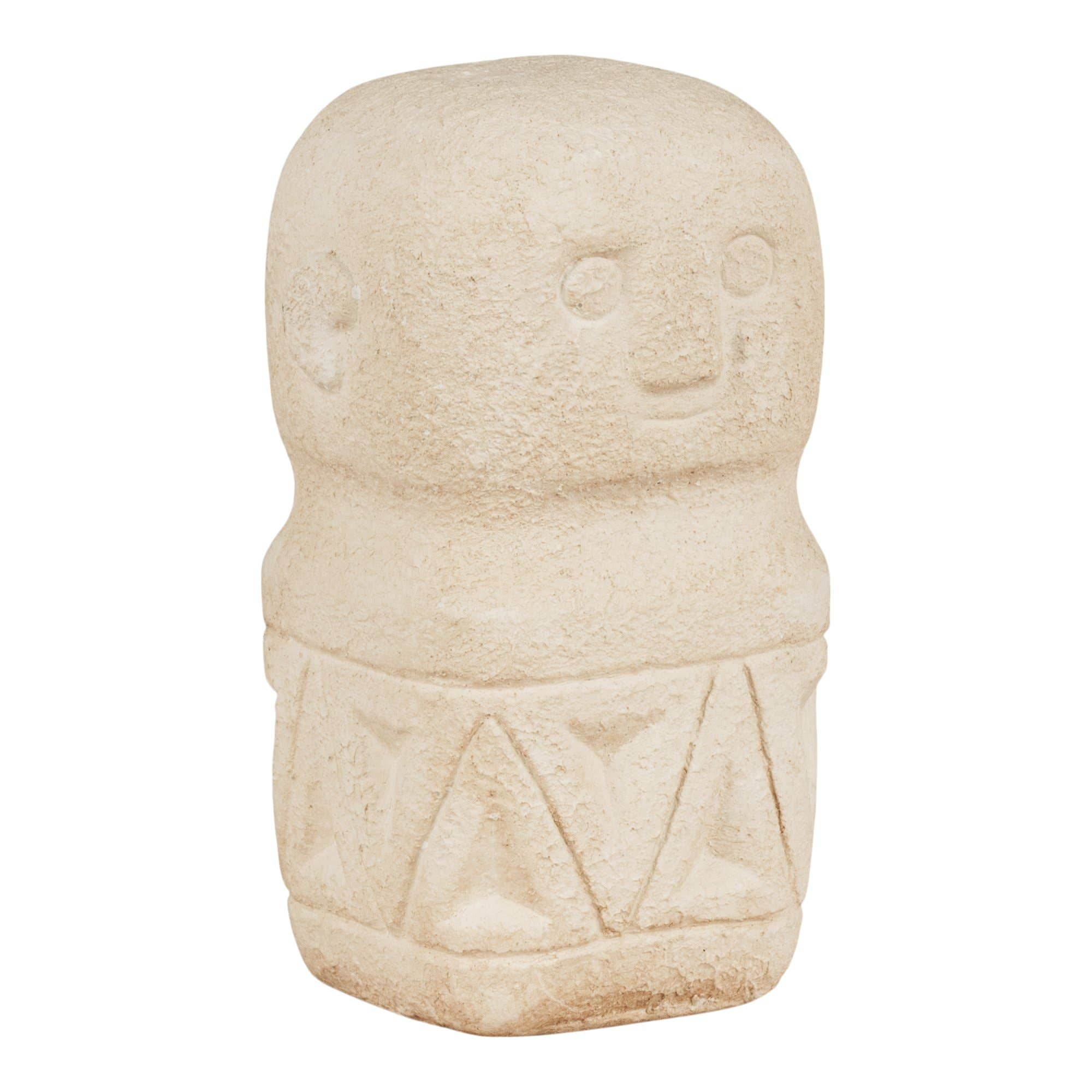 Beige Decoratie in beige cement, 5,5 x 5,5 x 10 cm voor groothandel op Faire0