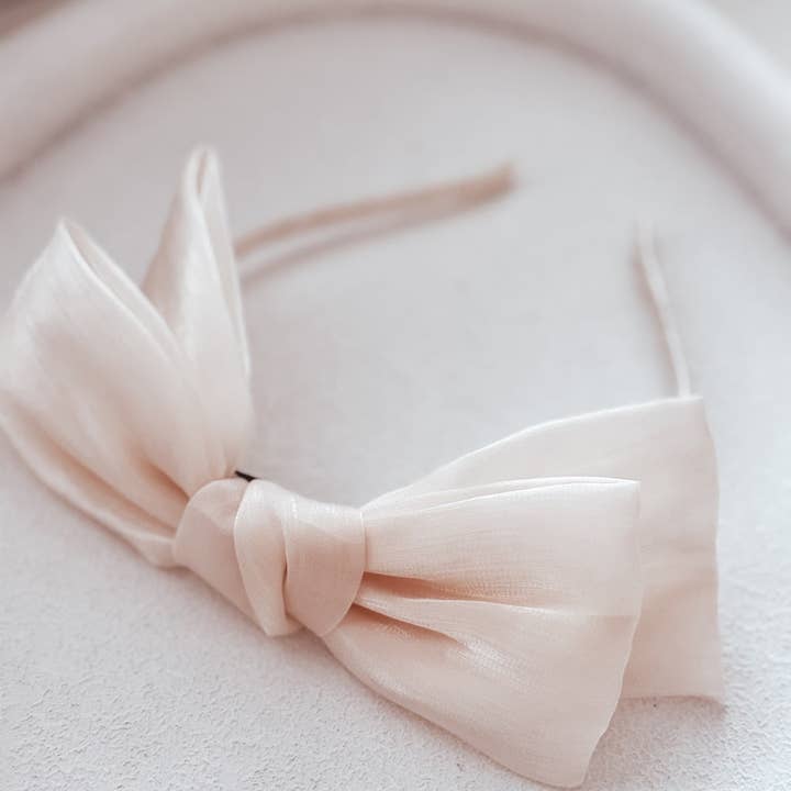 A Little Lacey - Wholesale Fashion Headband - Kids - Champagne Bow Girls Headband3