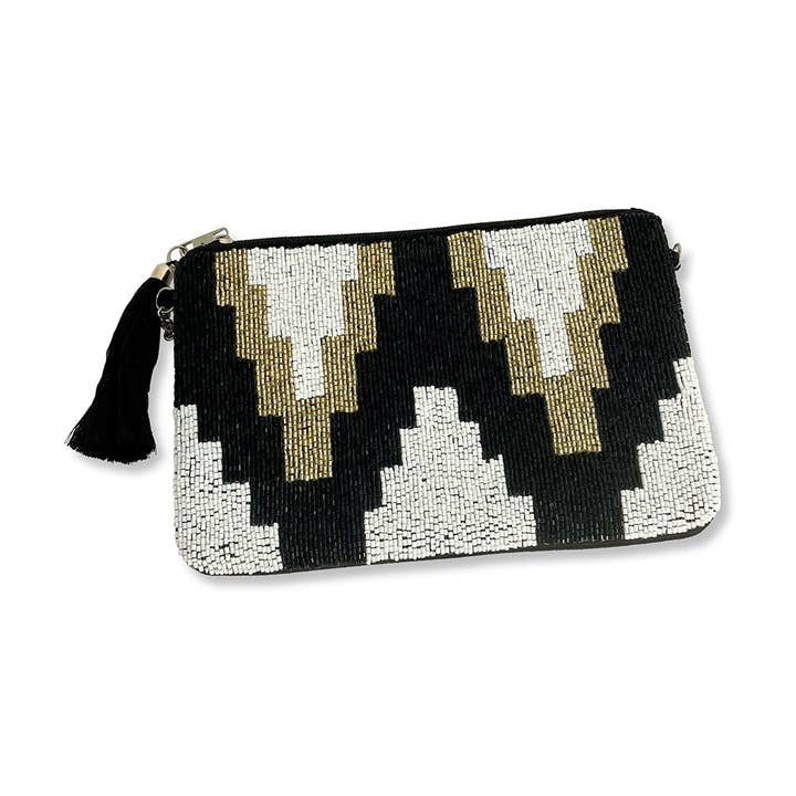 Aztec Beaded Clutch Bag for wholesale by AXESSI