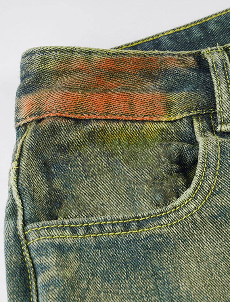 MULTI Pantalon cargo en denim à coupe ample en vente sur Faire5