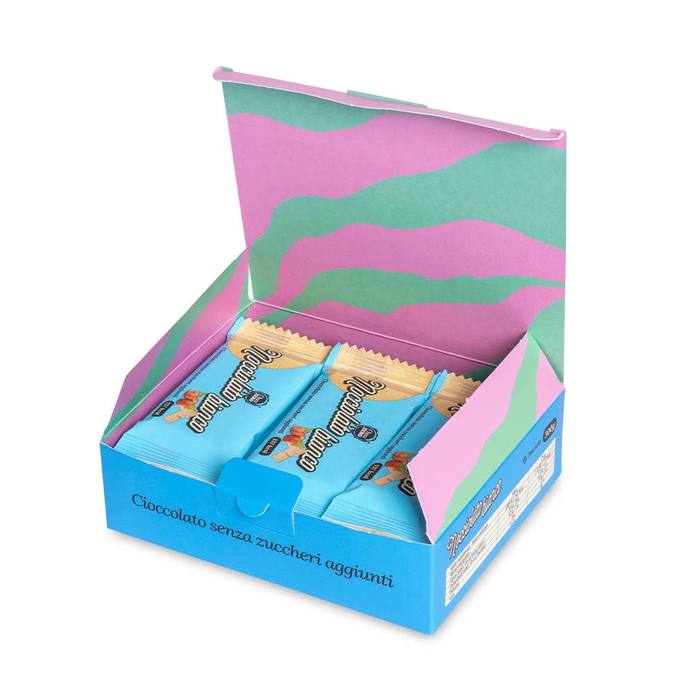 Choco Zero - Vente Barre chocolatée - Chocolat blanc sans sucres ajoutés aux noisettes - Fabriqué en Italie1