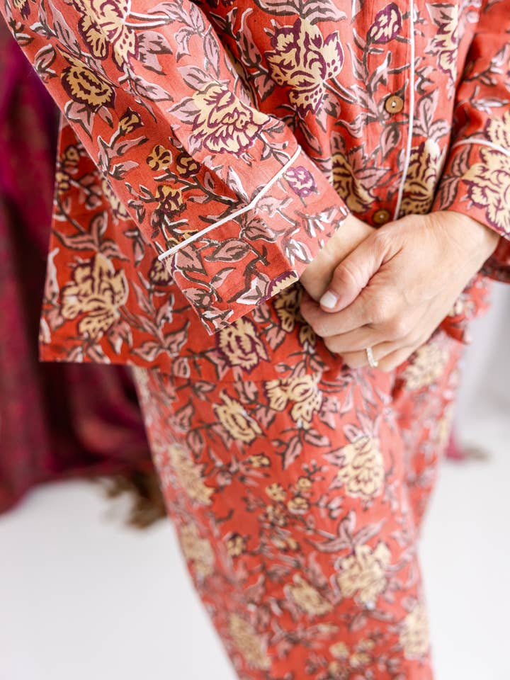 Rahab's Rope - Wholesale Sleepwear Set - Women's - Block Print Loverly Pajama Set - Pants