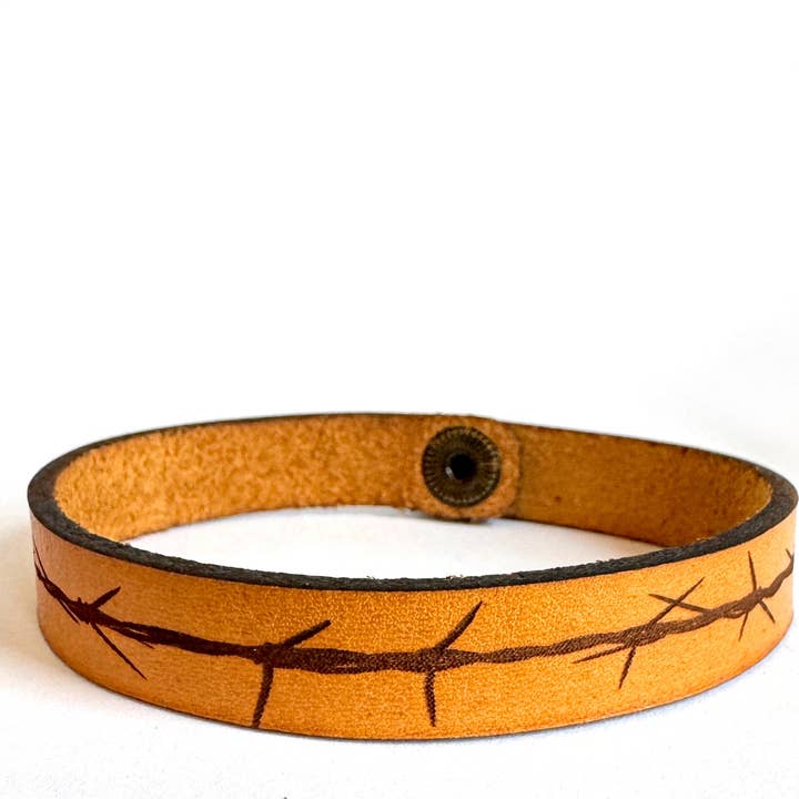 New Market Farmhouse - Wholesale Bangle Bracelet - Men's Religious Leather Snap Bracelet Engraved Cuff - Easter5
