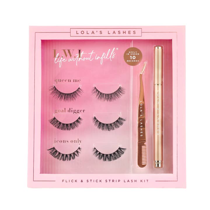 Lola's Lashes – Engroshandel Falske øjenvipper – L.W.I Flick & Stick russisk vippesæt
