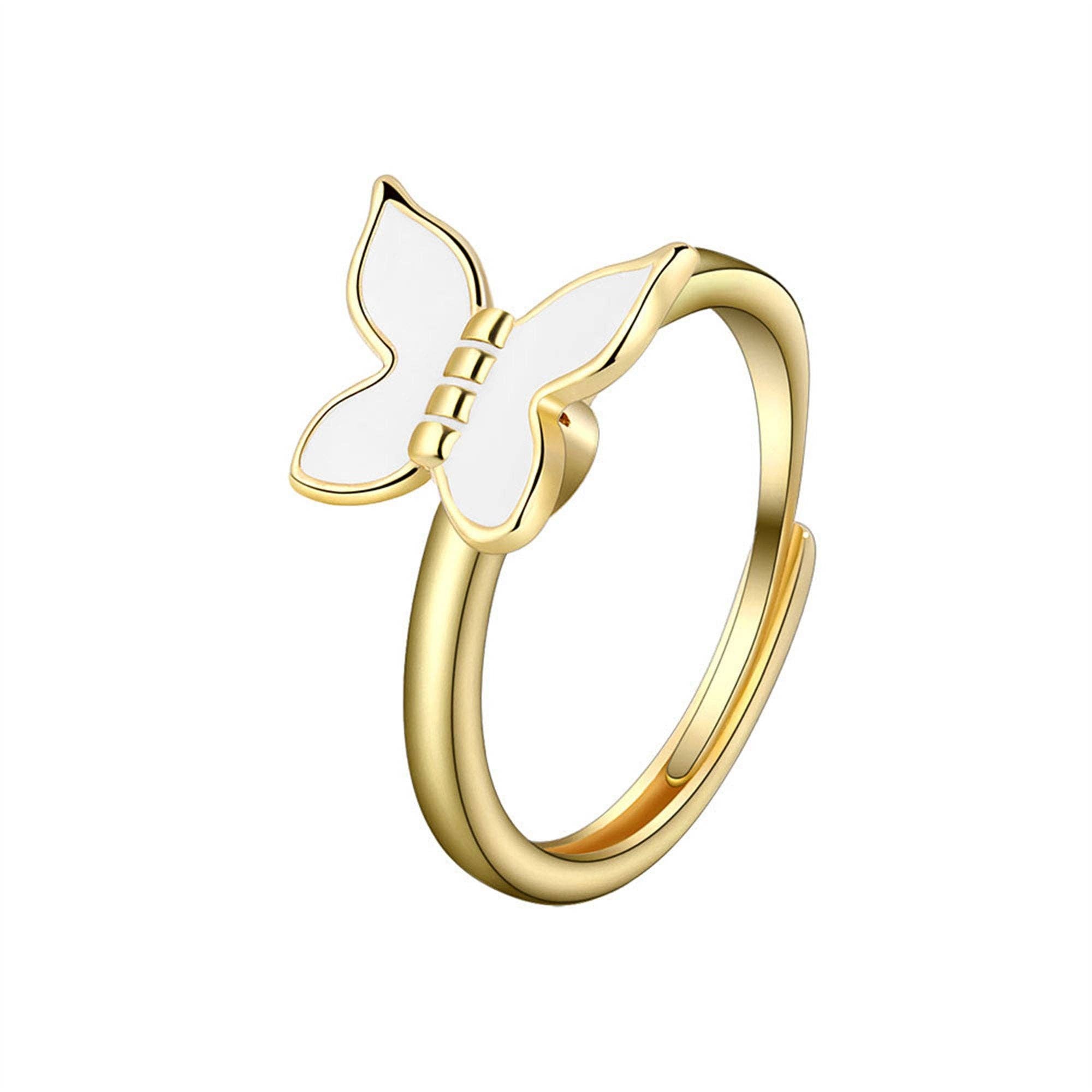 Perimade & Co. LLC – Engroshandel Båndring – Butterfly angst rastløs Spinner Ring i Solid kobber0