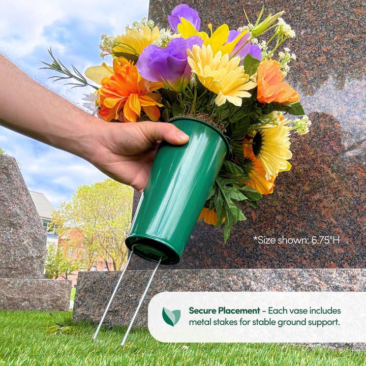 Jacobson - Wholesale Outdoor Ornament/Decor - Metal Cemetery Vase with Spikes6