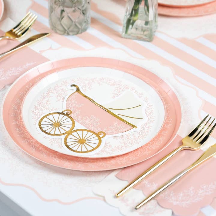 Gatherings by Curated Paperie - Wholesale Disposable Table Cover/Runner - Baby Pink Striped Table Runners1
