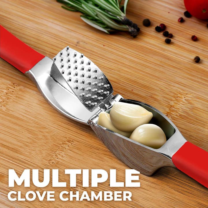 Zulay Kitchen - Wholesale Kitchen Tool/Gadget - Garlic Press Stainless Steel w/ Peeler and Brush