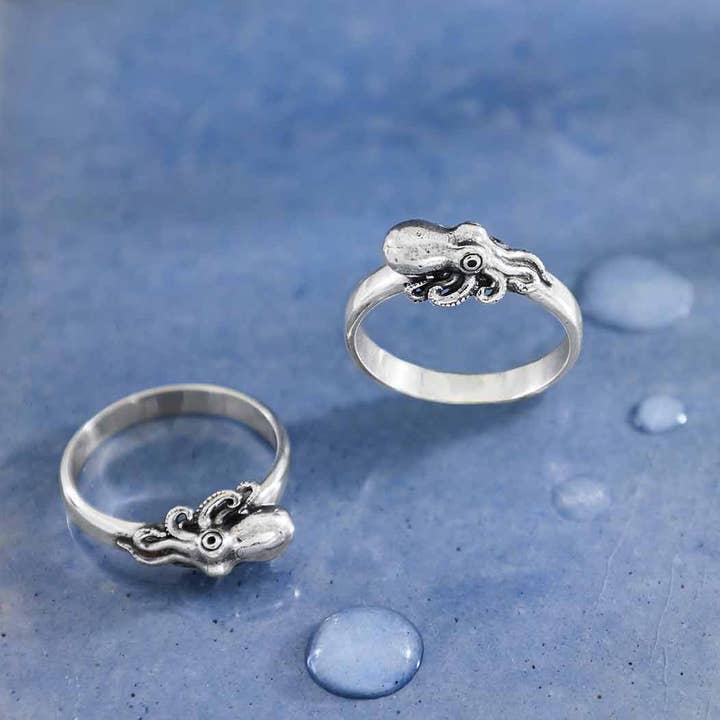 Nina Designs - Wholesale Band/Stacked Ring - Sterling Silver Baby Octopus Ring