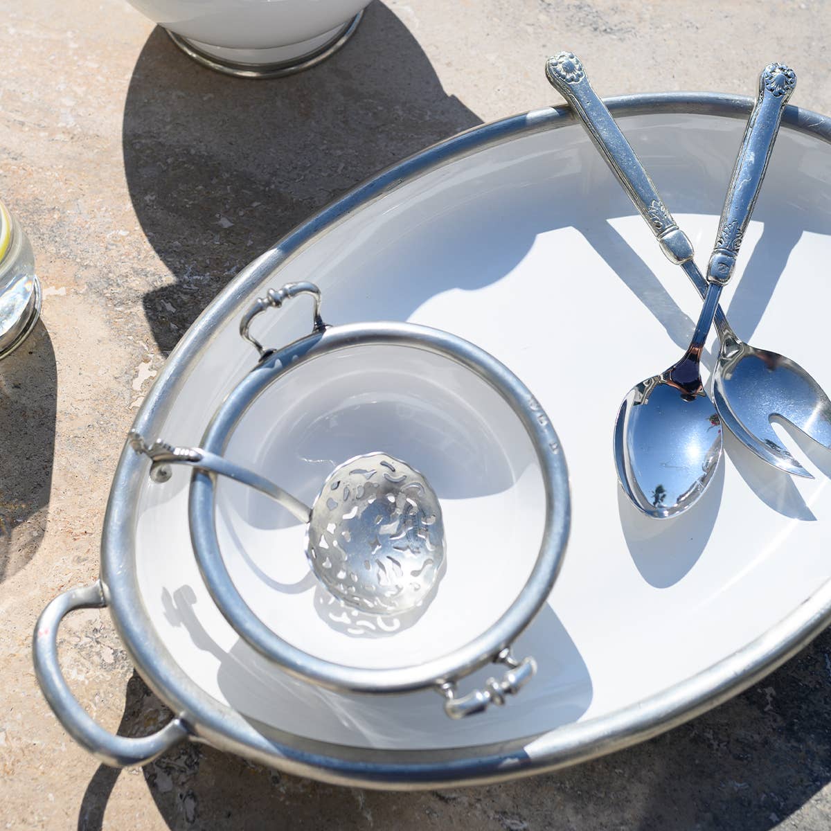 Arte Italica & Crown Linen Designs - Vendita all'ingrosso Vassoi da portata - Vassoio ovale con manici tosc3