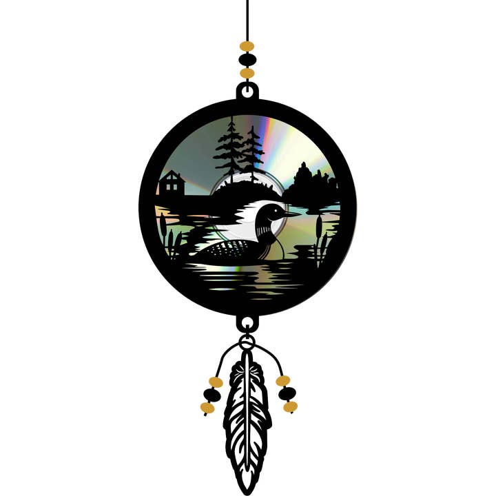 DIY Craft Kit - Suncatcher with Loon and Feather Ornament for wholesale by Muddaritaville Studio