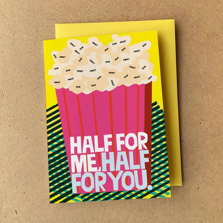 'Popcorn' Greeting Card for wholesale by RUDE