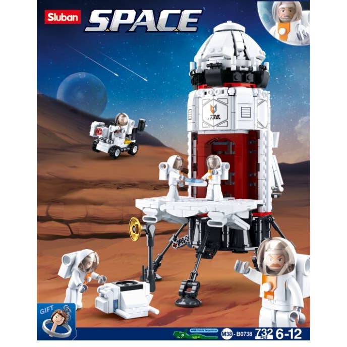 Space Rocket Base Building Brick Kit (733 Pcs) for wholesale by Texas Toy Distribution