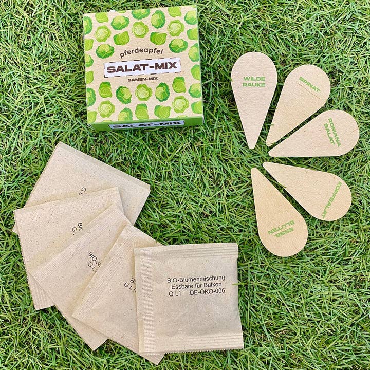 Pferdeapfel - Wir lieben Pflanzen - Wholesale Plant seeds - Salad mix growing set incl. 5 types of organic lettuce seeds1