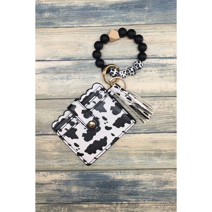 DESHENG ENTERPRISE - Wholesale Keychain - Women's - PRINTED SILICONE BEADED BRACELET CARD HOLDER KEYCHAIN 1