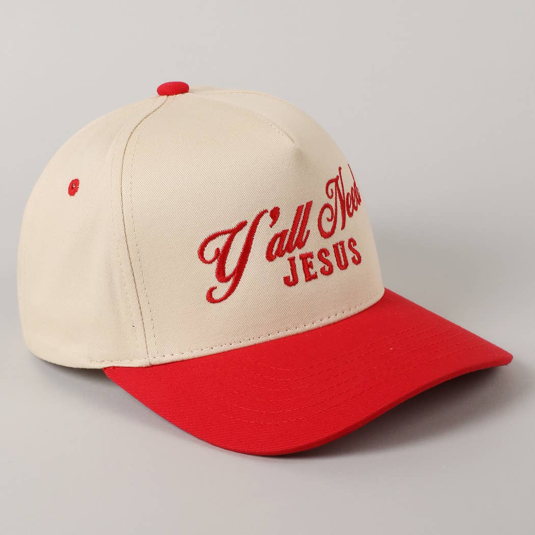Fashion City - Wholesale Trucker Hat - Unisex - Y'all Need Jesus Lettering Embroidered Trucker Hat18