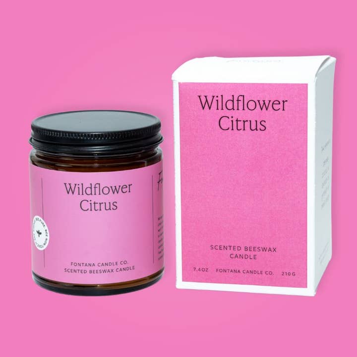 Wildflower Citrus Beeswax &Essential Oil Jar Candle for wholesale by Fontana Candle Co.