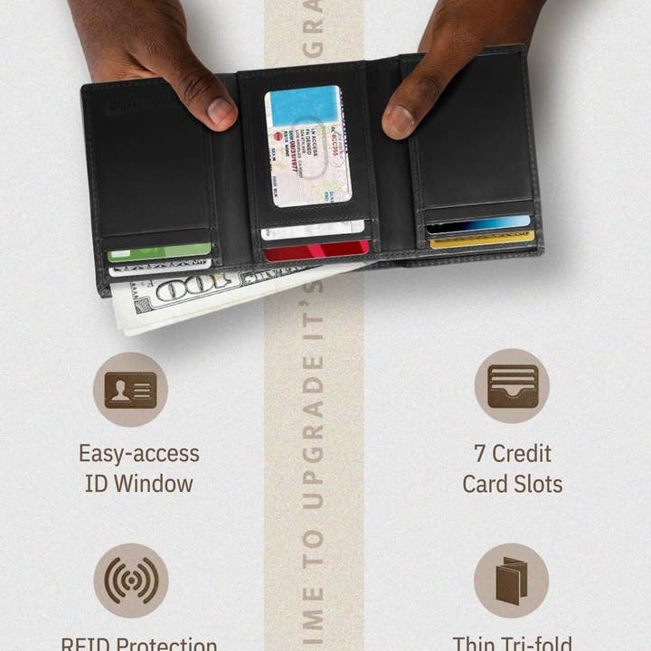 Access Denied Accessories - Wholesale Wallet - Men's - Trifold Wallets for Men Slim RFID Blocking Wallet Gifts Man23