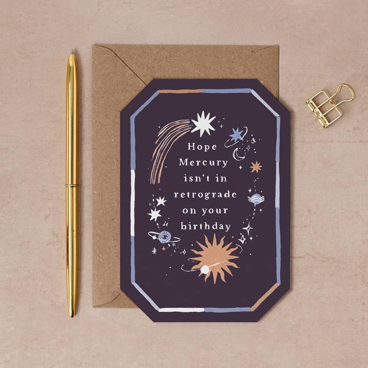 Mercury in Retrograde Birthday Cards | Astrology Cards for wholesale by Sister Paper Co.