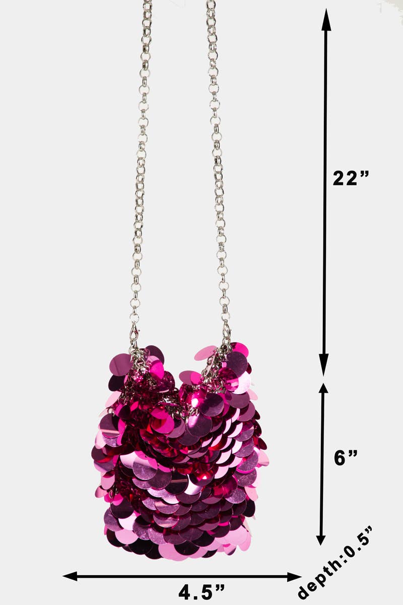 Collections by Fame Accessories – wholesale Axelväska - Dam – Sequin Chain Mail påseväska1