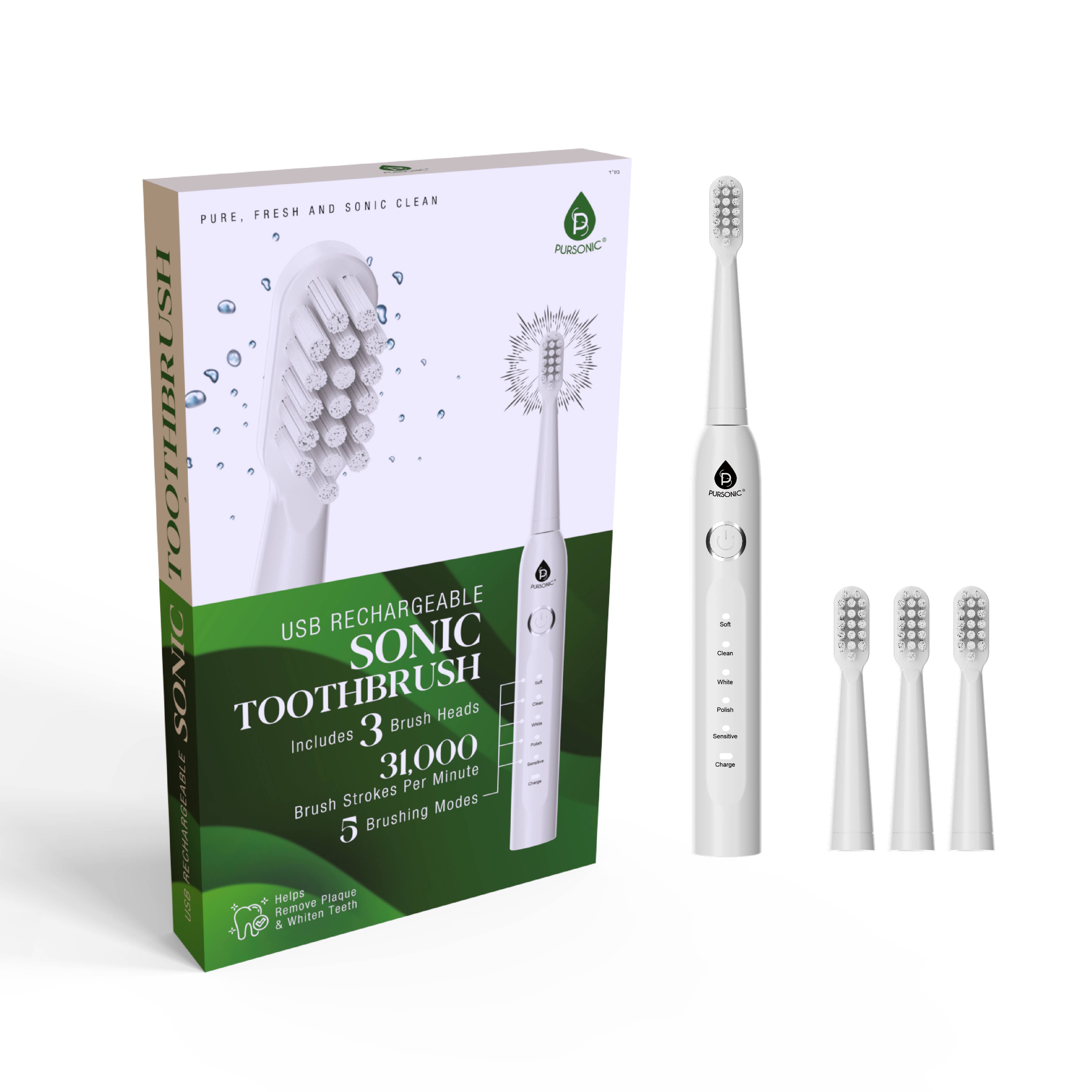 Pursonic - Wholesale Toothbrush - USB Rechargeable Electric Toothbrush