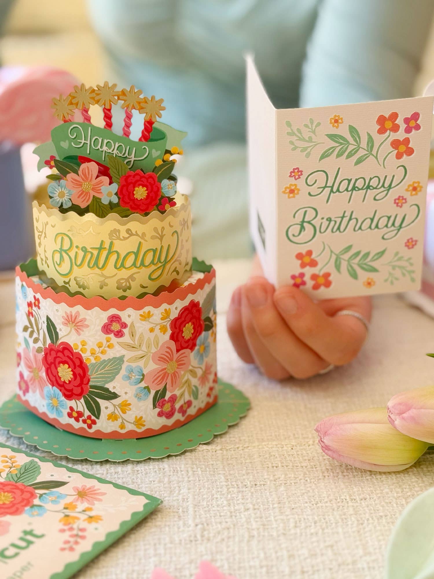 FreshCut Paper LLC – wholesale Birthday card – Mini Blooming Birthday Cake (10 Mini Pop-up Greeting Cards)2