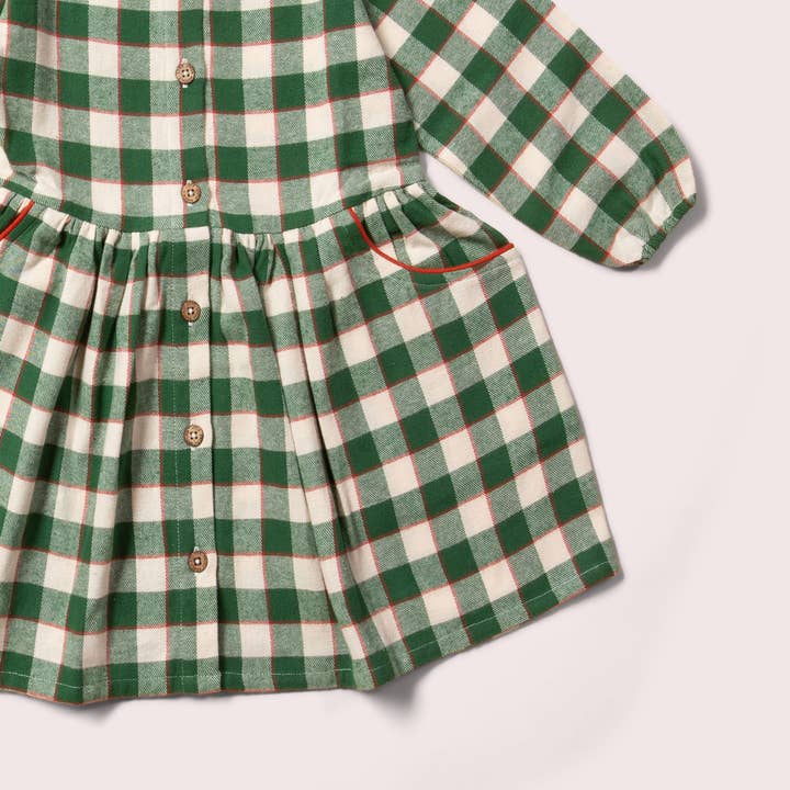 Fern Green Check Comfy Pocket Dress for wholesale on Faire