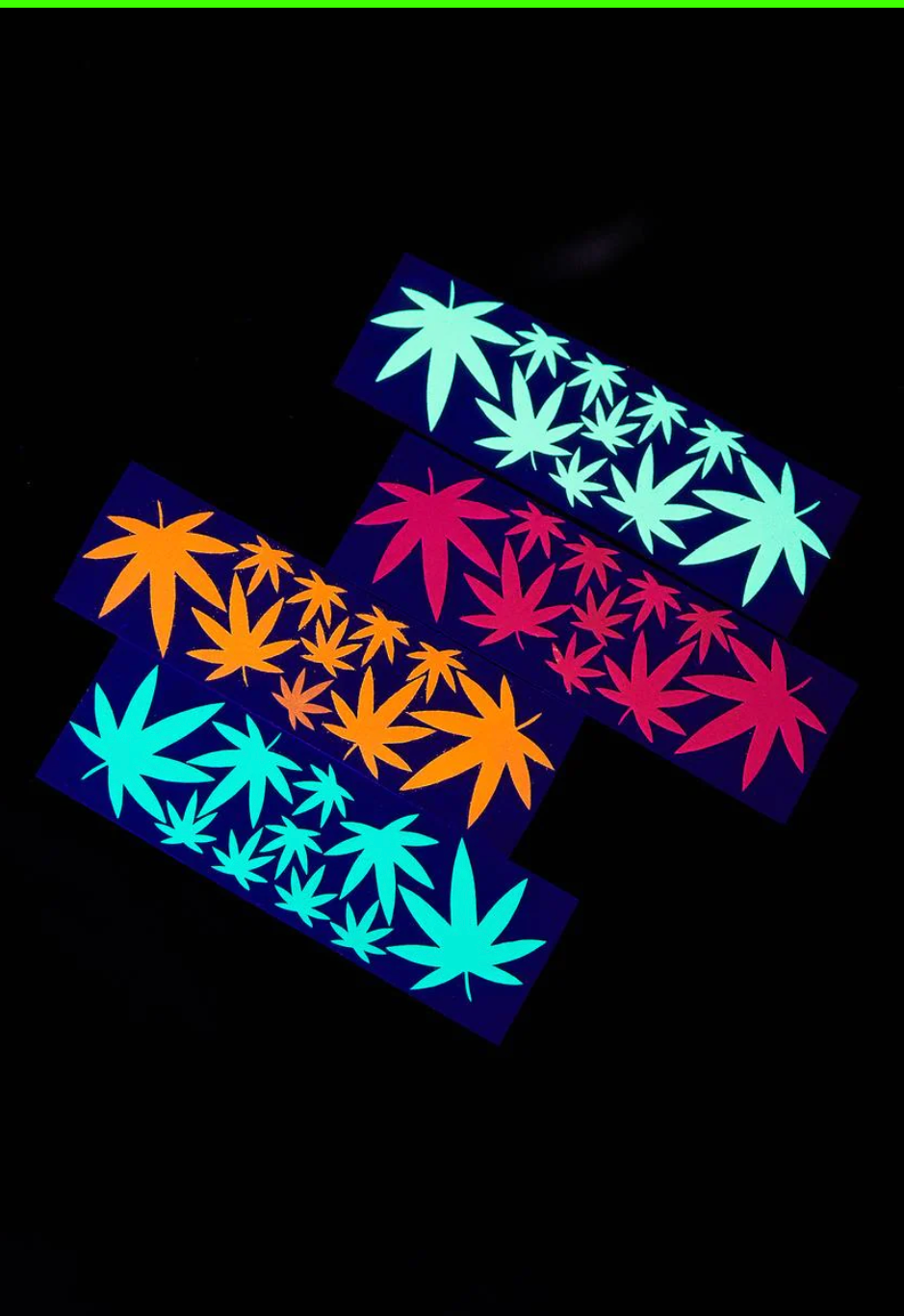 Sasswear - Wholesale Temporary Tattoo - Weed Blacklight Body Stickers-40pk3