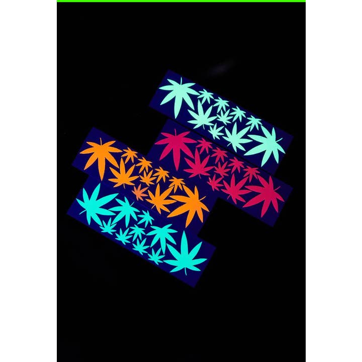 Sasswear - Wholesale Temporary Tattoo - Weed Blacklight Body Stickers-40pk3