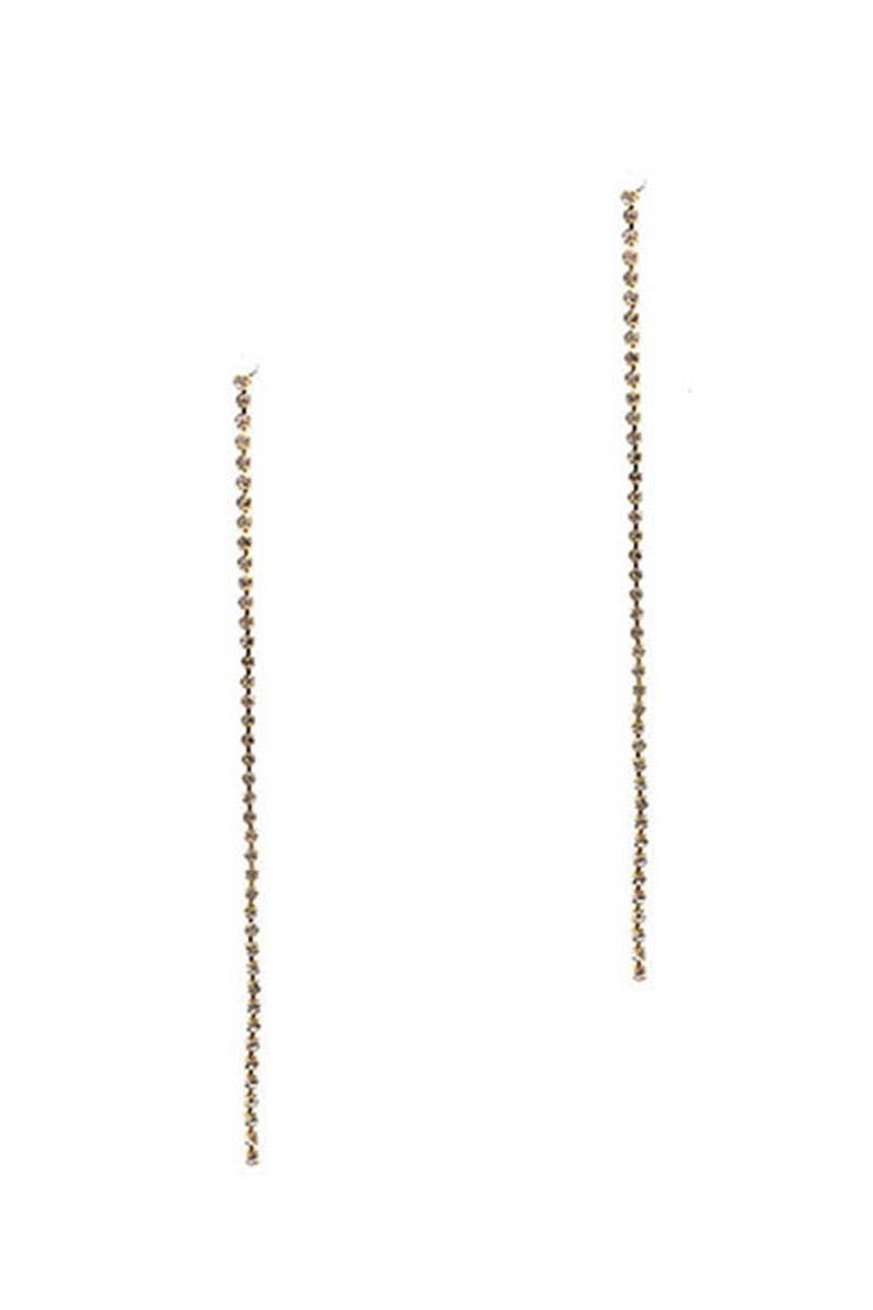 JOIA ACCESSORIES – wholesale Dangle earrings – COLOR RHINESTONE LINE DROP THREAD EARRING, GE 30101
