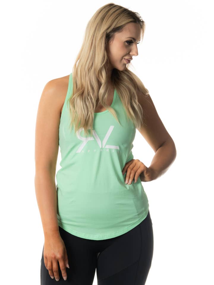 Signature - Damen Tank - Mint/Weiß für den Großhandel von RVL Apparel