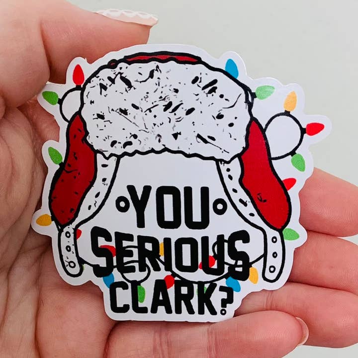 Adesivo/magnete natalizio Serious Clark per la vendita all'ingrosso da parte di Oily Graphic Creations
