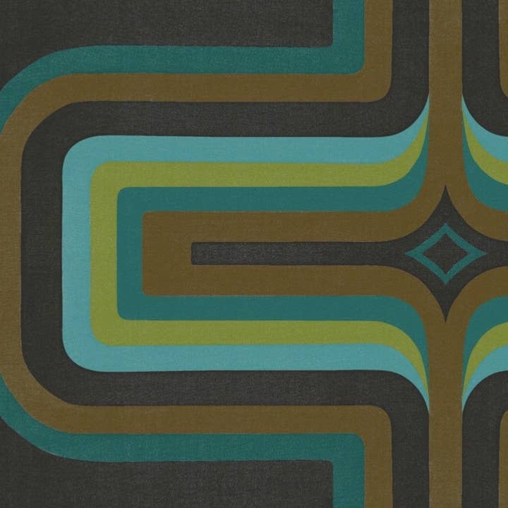 70s Geometric wallpaper, Turquoise + Slate por atacado de Sharon Jane Studio