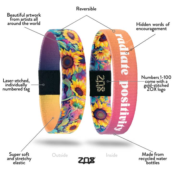 ZOX - Wholesale Woven/Braided Bracelet - Radiate Positivity Interactive Affirmation Bracelet2