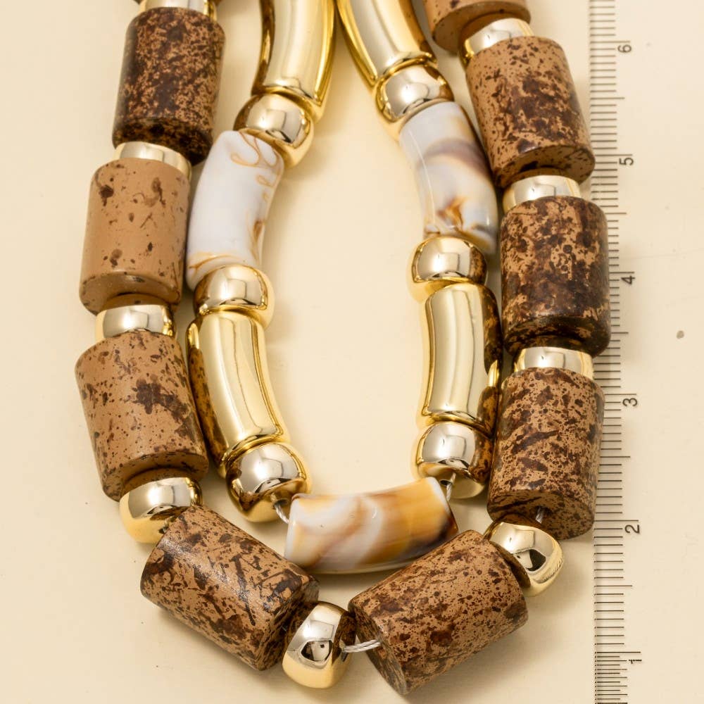 Anarchy Street - Vendita all'ingrosso Collana con ciondolo/pendaglio - Collana a strati con perline tubolari miste e voluminose4