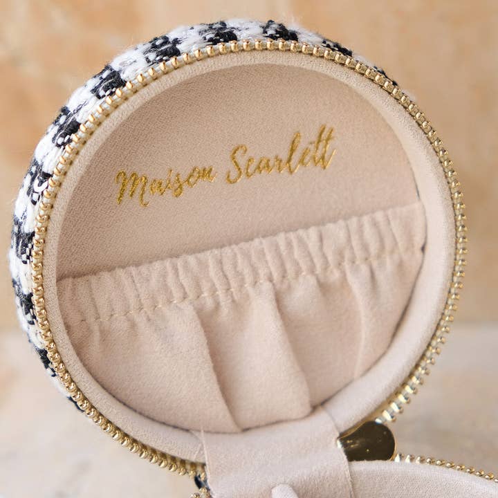 Maison Scarlett - Wholesale Jewelry Box/Organizer - Yvonne houndstooth travel jewelry box