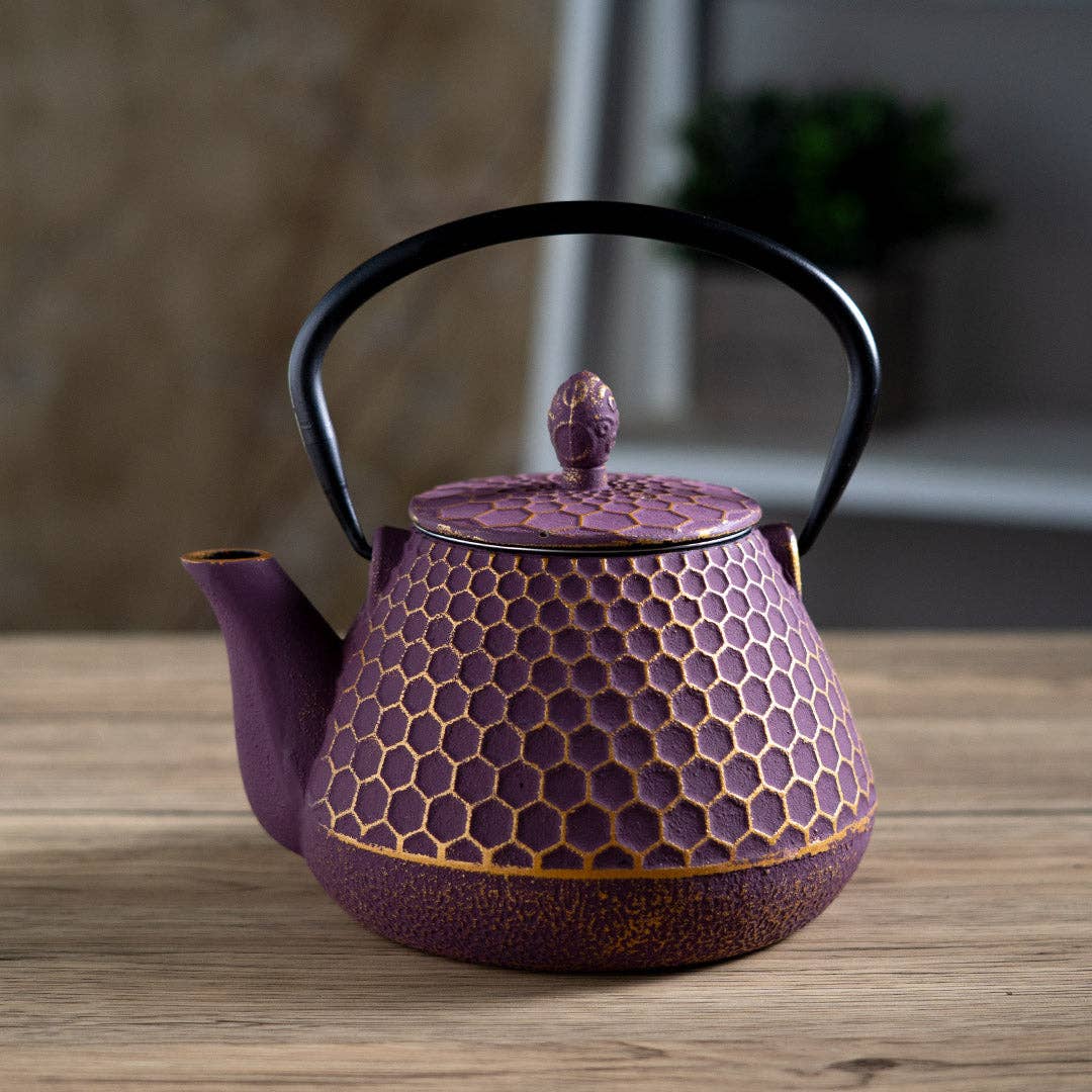 Urban Tokyo - Vente Théière - Théière en fonte 32oz design nid d'abeille violet (1/8)4