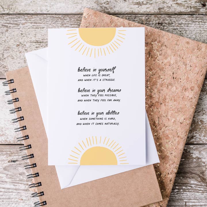 Believe in Yourself Card for wholesale by Card & Story