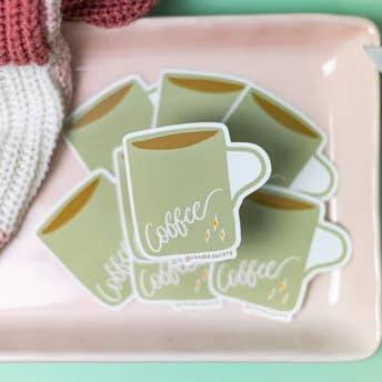 Tasse à café Olive ✨ - Autocollant haut de gamme pour la vente par Candid Society