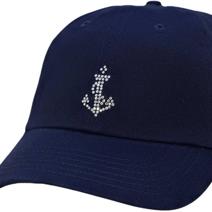 Rachel Cap with Crystal Anchor for wholesale by dolly mama designs, inc