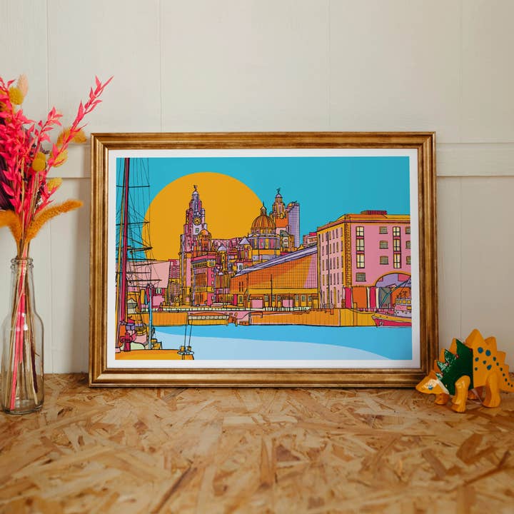 Freya Niamh – wholesale Konsttryck – Blå Liverpool konsttryck, konst med resetema1
