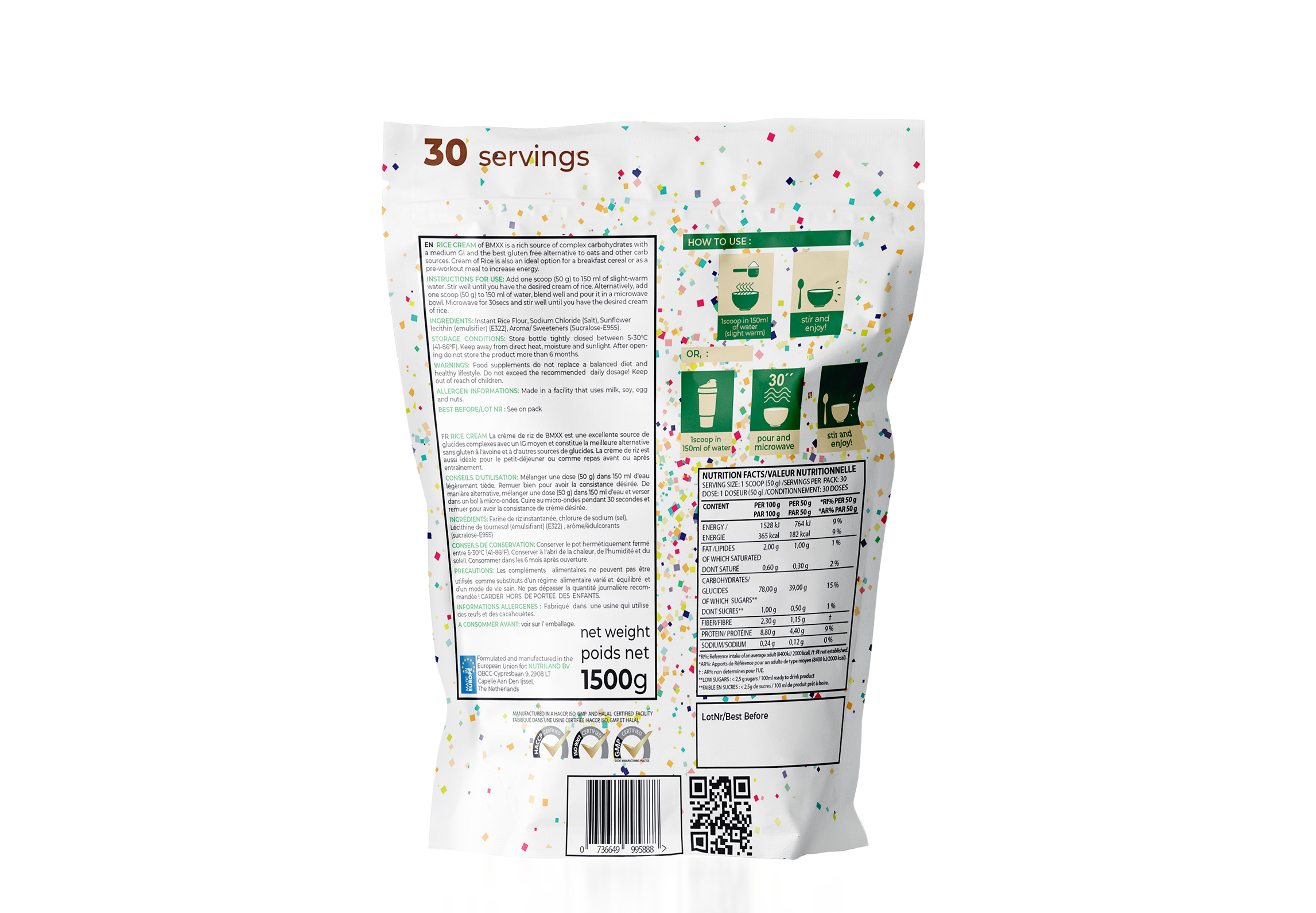 BMXX Sports Nutrition – Großhandel Protein-/Superfood-Pulver – REISCREME - vegan! - 1500 g4