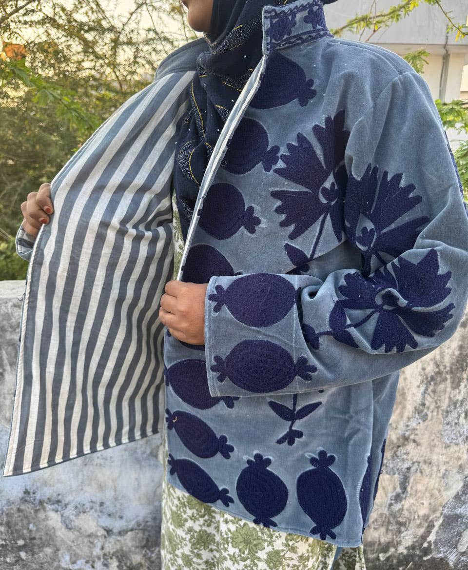 GYPSY STUDIO - Wholesale Jacket - Women's - Floral Embroidery Design Velvet Jacket Suzani Winter Jackets