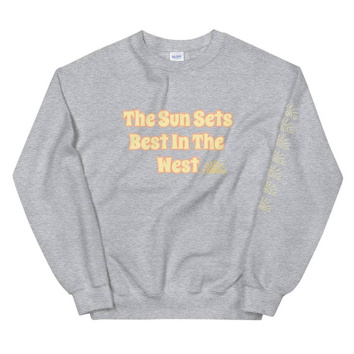 Sun Sets Best in the West Sweatshirt for wholesale by 858 The Label