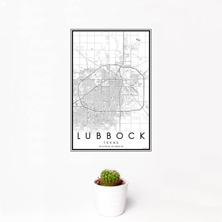 Lubbock TX Mapa Imprimir Clásico para venta al por mayor de JACE.design